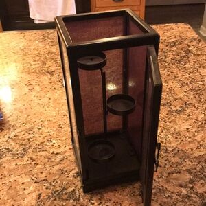 Black Metal Candle Holder Lantern partylte